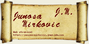 Junoša Mirković vizit kartica